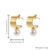 Stainless Steel with Imitation Pearl Gold Plated Earrings JZ8355-2-1