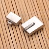 Tarnish Resistant Matte 304 Stainless Steel Rectangle Magnetic Clasps STAS-I045-04B-3