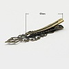 Antique Bronze Iron Flat Alligator Hair Clip Findings X-PHAR-B008-AB-2