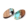 Transparent Resin and Walnut Wood Pendants RESI-T057-03J-2