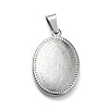 Non-Tarnish 304 Stainless Steel Oval Pendants STAS-L156-05P-1