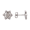 Rhodium Plated 925 Sterling Silver Stud Earring Findings STER-N0004-006-2