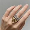 Alloy Rhinestone Cuff Open Rings WGEE099-01-2