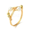 Shell Pearl Finger Ring RJEW-TA00115-1