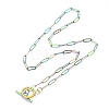Unisex PVD Vacuum Plating 304 Stainless Steel Paperclip Chain Necklaces NJEW-H215-04MC-1