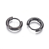 304 Stainless Steel Huggie Hoop Earrings EJEW-F111B-13mm-B-2