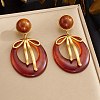 304 Stainless Steel & Resin Stud Dangle Earrings for Women SA-CBA717A-01G-03-1