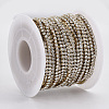 304 Stainless Steel Rhinestone Strass Chains STAS-T055-12G-4