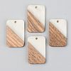 Opaque Resin & Walnut Wood Pendants RESI-S389-049A-C04-1