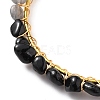 Natural Mixed Stone Chips Beads Bangles BJEW-JB05652-01-2