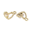 Brass Micro Pave Clear Cubic Zirconia Charms KK-L212-19G-2