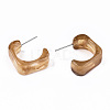 Transparent Resin Half Hoop Earrings EJEW-T012-06-B02-3