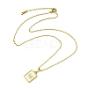 Ion Plating(IP) Rectangle with Initial Letter 304 Stainless Steel Pendant Necklace NJEW-R265-04G-M-3