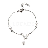 304 Stainless Steel Butterfly Link Bracelets BJEW-C098-01A-P-4