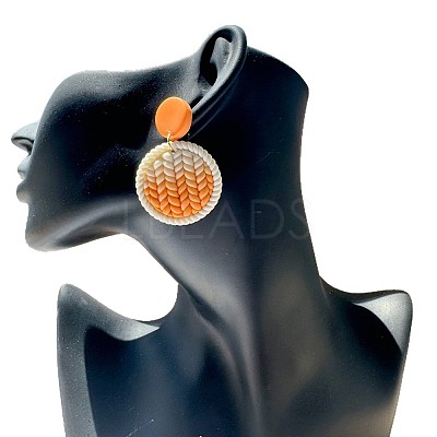 Acrylic & Polymer Clay Dangle Stud Earrings FS-WG68334-02-1