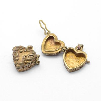 Brass Prayer Box Pendants KK-F722-26C-RS-1