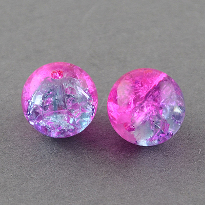 Spray Painted Crackle Glass Beads Strands X-CCG-Q002-4mm-09-1