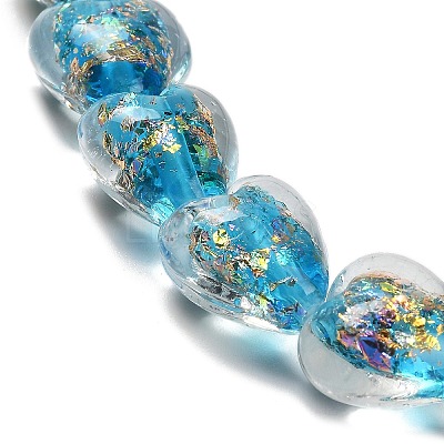 Handmade Dichroic Foil Glass Beads Strands DICH-U001-03F-1