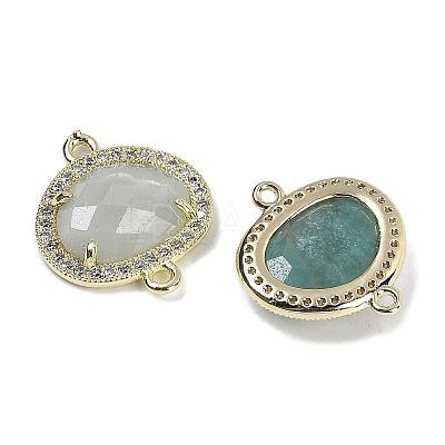 Natural Flower Amazonite Faceted Oval Links G-B126-01G-15-1