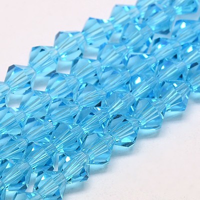 Imitate Austrian Crystal Bicone Glass Beads Strands GLAA-F029-6x6mm-19-1