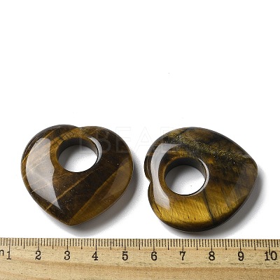 Natural Tiger Eye Hollow Pendants G-C167-06G-1