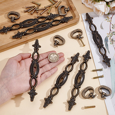 Tibetan Style Alloy Cabinet Door Pull Handles AJEW-WH0752-665A-1