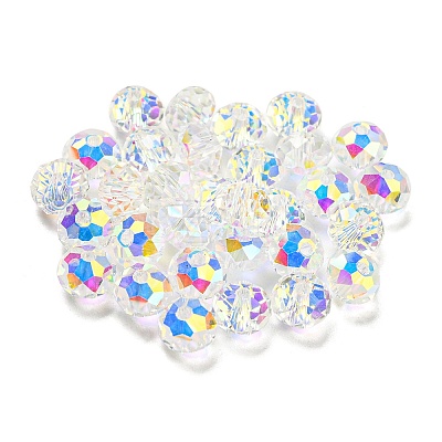 Transparent Electroplate Glass Beads GLAA-L046-02E-1
