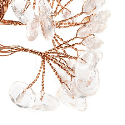 Natural Quartz Crystal Chips Tree of Life Decorations DJEW-C016-02A-1