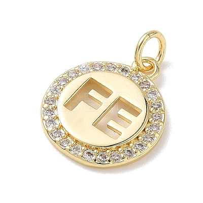 Brass Micro Pave Clear Cubic Zirconia Pendants KK-L268-019G-01-1