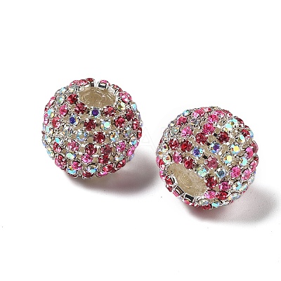 Sparkle Glass Rhinestone Round Beads OACR-S048-01D-1