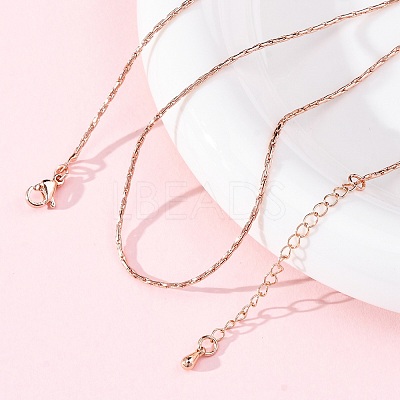 Brass Boston Link Chains Necklaces for Women NJEW-D302-59RG-1