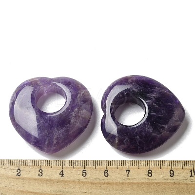 Natural Amethyst Hollow Pendants G-C167-06H-1