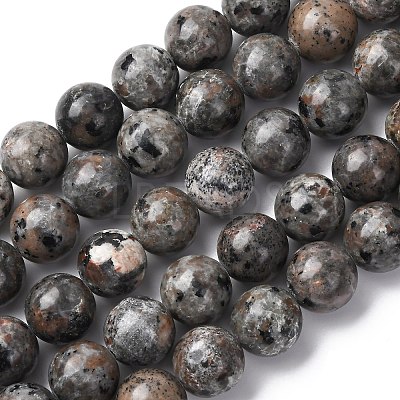 Natural Fluorescent Syenite Rock(Glow under UV Light) Beads Strands G-G789-02E-1