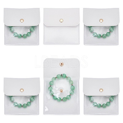 6Pcs PVC PU Leather Jewelry Envelope Pouches with Snap Button ABAG-WH0039-49A-1