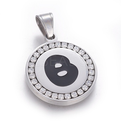 304 Stainless Steel Enamel Pendants STAS-E439-90B-P-1