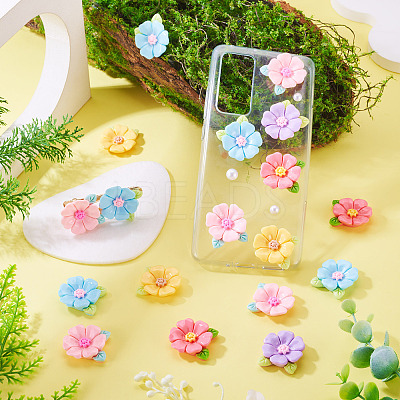 20pcs Opaque Resin Cabochons RESI-TADJ0001-08D-1