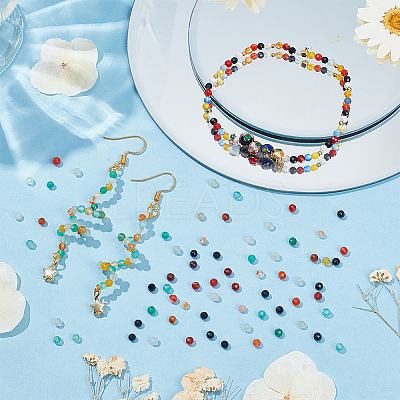 2 Strands Natural Dyed & Heated Multi-Color Agate Beads Strands G-NB0005-05-1