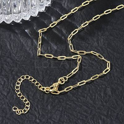 2.4MM Brass Paperclip Chain Necklaces for Women KK-CBA2293-17G-1