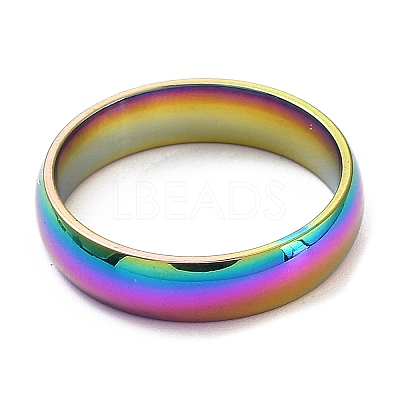 Ion Plating(IP) 304 Stainless Steel Flat Plain Band Rings STAS-I160-B-M-1
