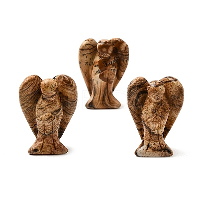 Natural Picture Jasper Angel Figurine DJEW-N006-01A-31-1