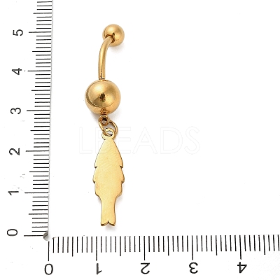 304 Stainless Steel Crystal Rhinestone Carved Barbell Dangle Belly Rings LS-STAS-C147-18B-G-1