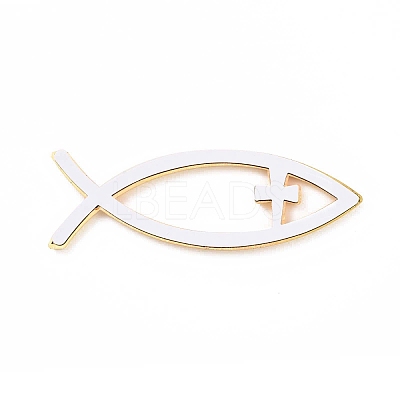 (Defective Closeout Sale: Scratched)Waterproof 3D Jesus Fish with Cross ABS Plastic Self Adhesive Stickers AJEW-XCP0002-04-1