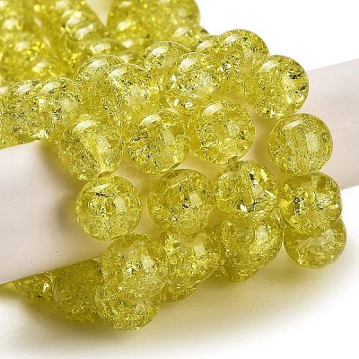 Spray Painted Crackle Glass Beads Strands CCG-Q001-10mm-04-1
