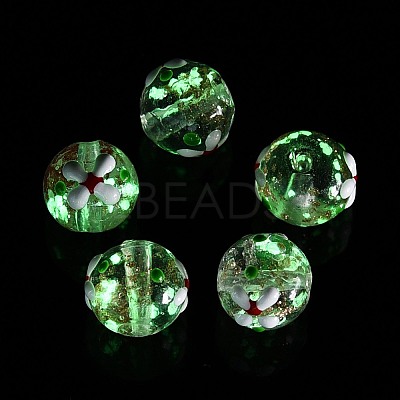Luminous Handmade Gold Sand Lampwork Beads LAMP-N035-04G-1