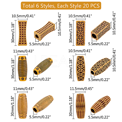 Plastic Dreadlocks Braiding Beads OHAR-NB0001-13-1
