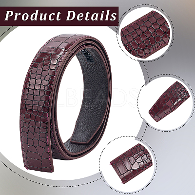 Cowhide Leather Crocodile Skin Pattern Waist Belts for Men AJEW-WH20020-437A-1