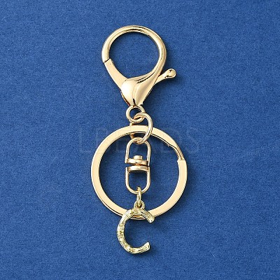 Alloy Initial Letter Charm Keychains KEYC-YW00006-03-1