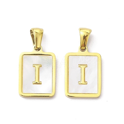 Ion Plating(IP) 304 Stainless Steel Pave Shell Pendants STAS-G327-01G-I-1