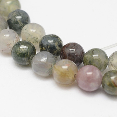 Natural Moss Agate Beads Strands X-G-F342-01-6mm-1