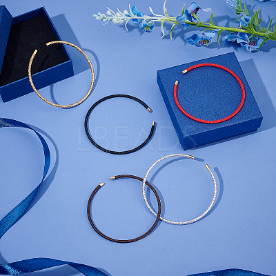 5Pcs 5 Colors Braided 304 Stainless Steel Wire Bracelet Making MAK-UN0001-34-1